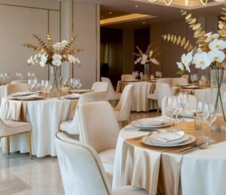 Ekskluzywne dekoracje i oświetlenie podczas eleganckiego eventu casino