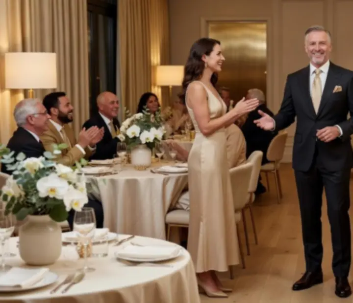 Stylowy wieczór casino z eleganckimi gośćmi przy stołach gry